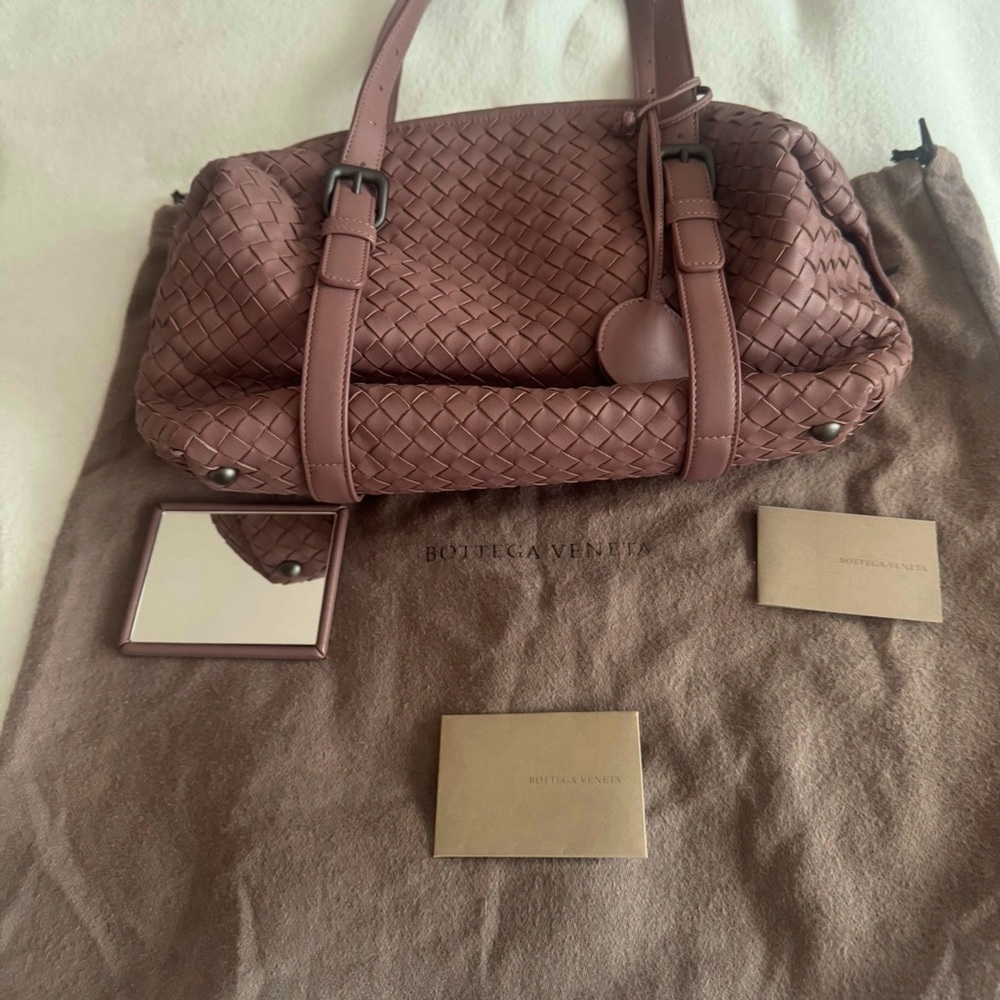 Bottega Veneta Mauve Woven Leather Shoulder Bag